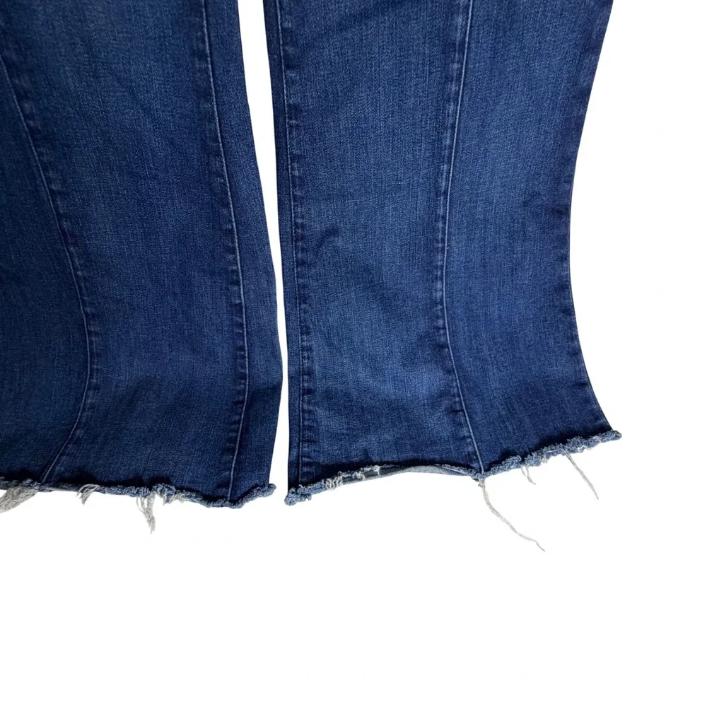 We The Free Free People CRVY Flare Jeans Dark Wash Raw‎ Hem 33S